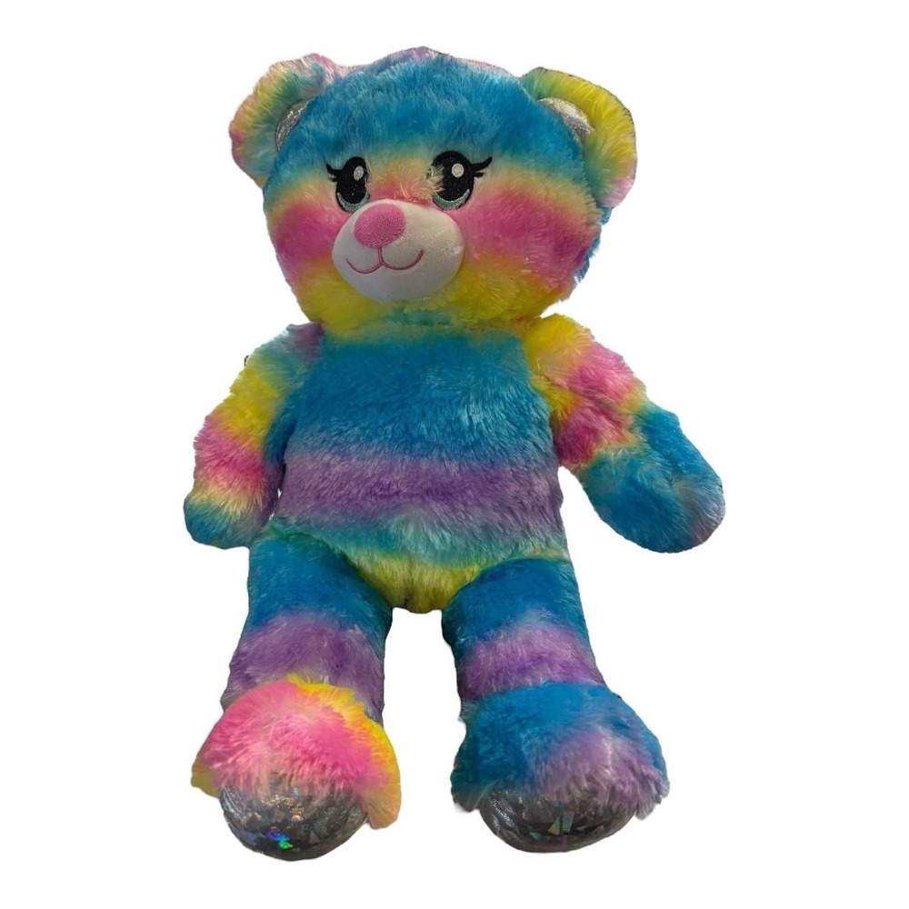 Build-A-Bear Rainbow Sparkle Teddy Plush w/ Frozen Sound "First Time in Forever"